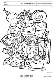 Doodle boyama sayfaları